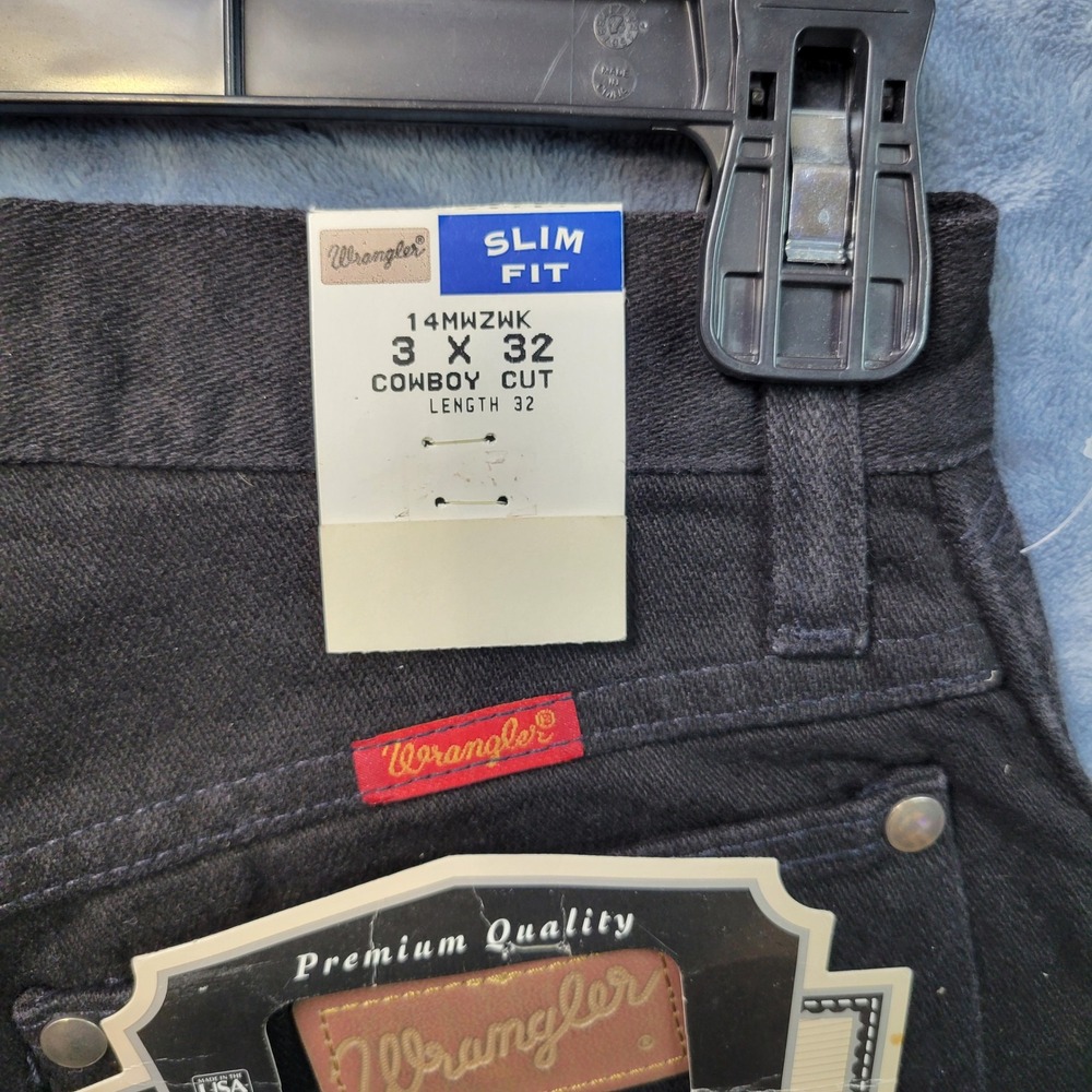 Wrangler Cowboy Cut Slim Fit Jeans Mens 3 x 32 Black Denim NWT Made in USA - Picture 3 of 8